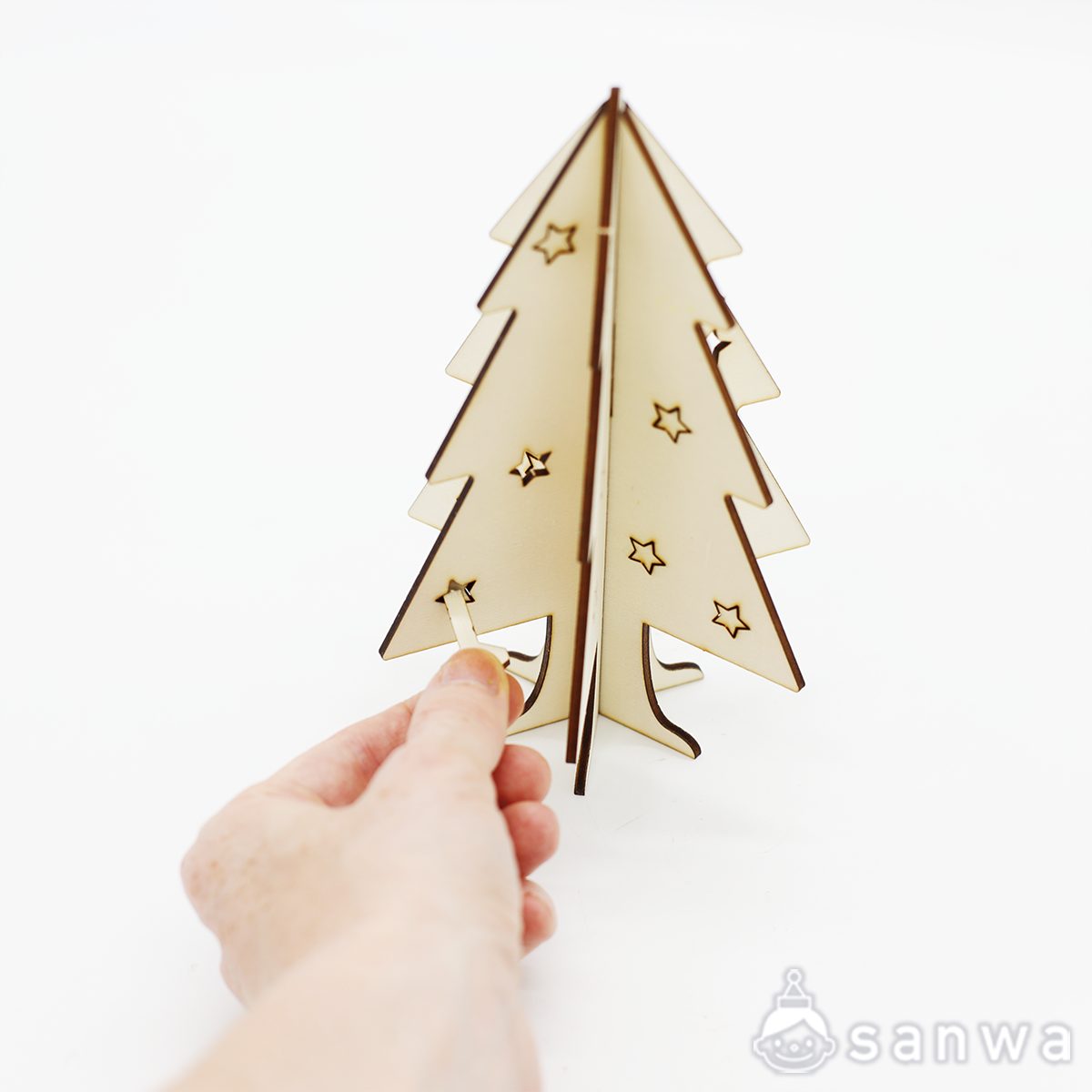 塗るだけ簡単 かんたん木製クリスマスツリー クリスマス工作キット 作って飾れる イベント工作キットの たのつく