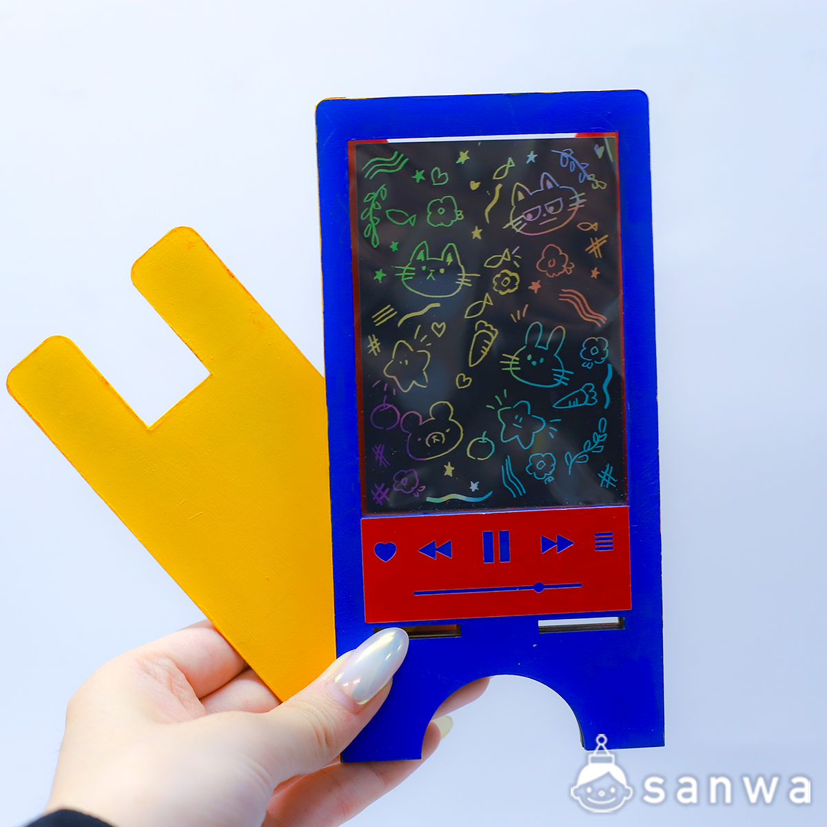 【新商品】カードが入るスマホスタンド【ｽｸﾗｯﾁｶｰﾄﾞ付き】 作り方画像