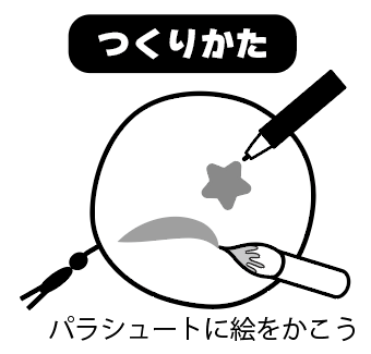 【新商品】おえかきパラシュート【作って遊べる】 作り方画像